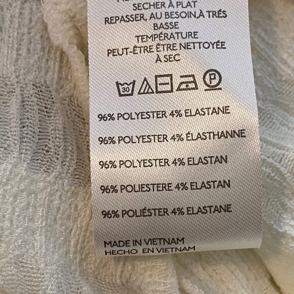 By Anthropologie Long Sleeve Button Front Textured Blouse Womens Size L Ivory - Picture 8 of 8